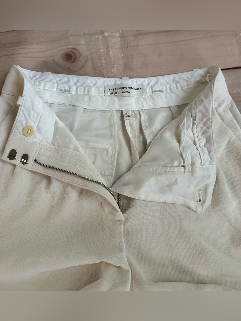 Aritzia The Effortless Pant White Size 4 High Rise Wide Leg Office Trousers - Picture 5 of 11